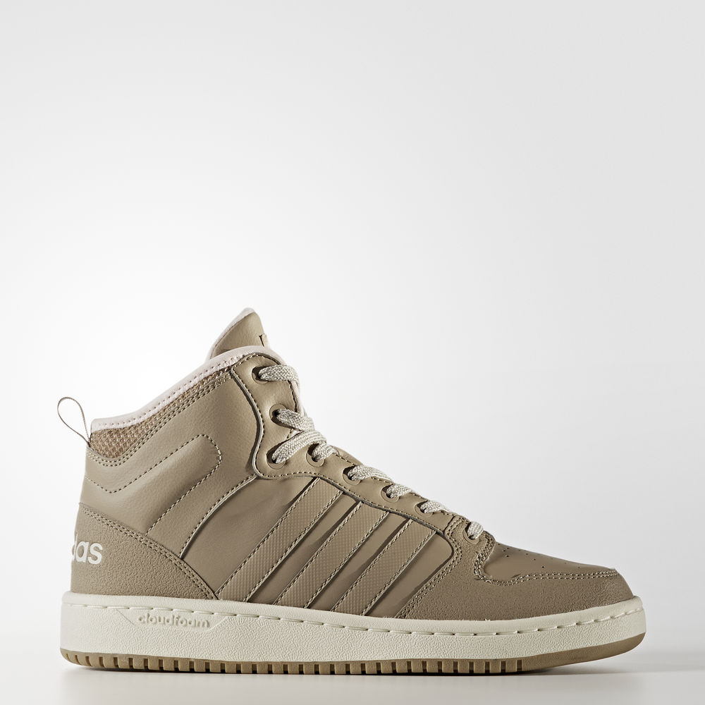 Adidas Cloudfoam Hoops Χειμώνας Mid - αθλητικα παπουτσια γυναικεια - Μπεζ/Χακί/Ασπρα,Μέγεθος: EU 36